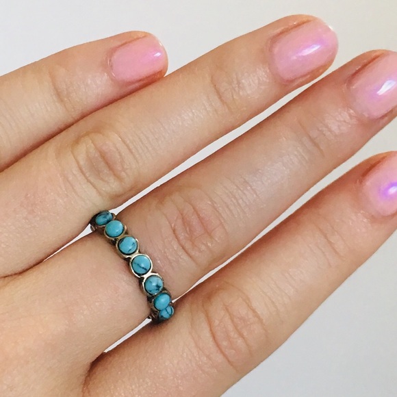 SOLD Chloe + Isabel Golden Lotus Turquoise Ring - Picture 8 of 8